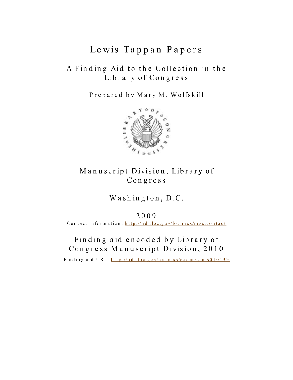 Lewis Tappan Papers