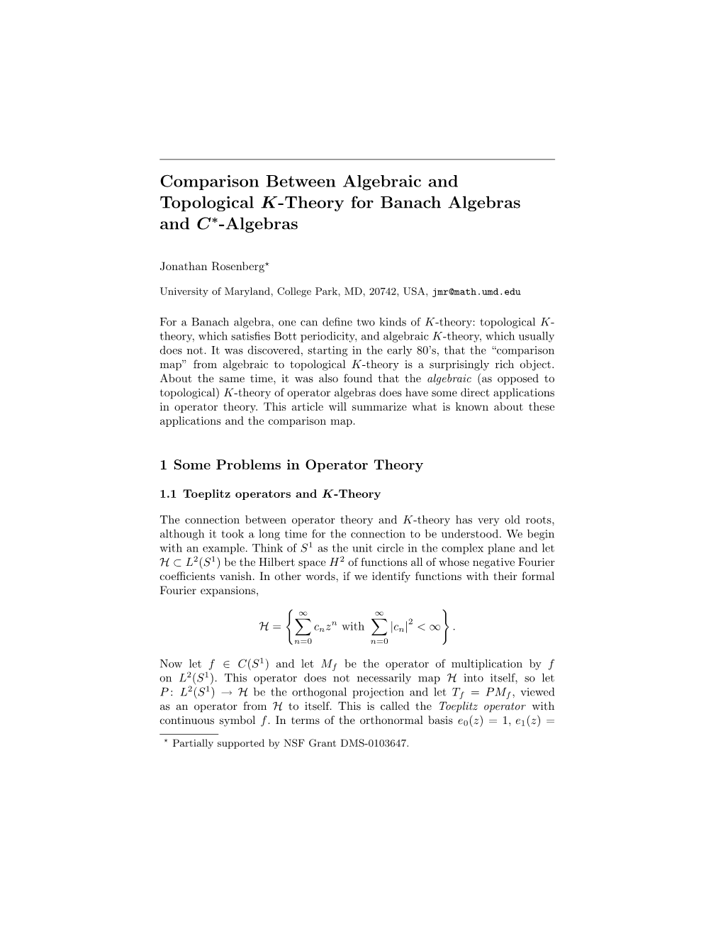 Comparison Between Algebraic and Topological K-Theory for Banach Algebras and C∗-Algebras