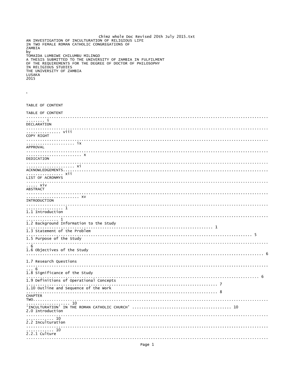 Chimz Whole Doc Revised 20Th July 2015.Txt