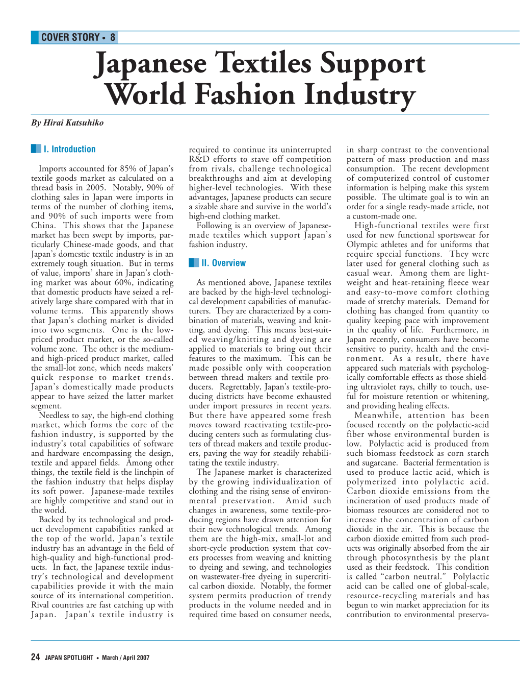 Japanese Textiles Support World Fashion Industry by Hirai Katsuhiko