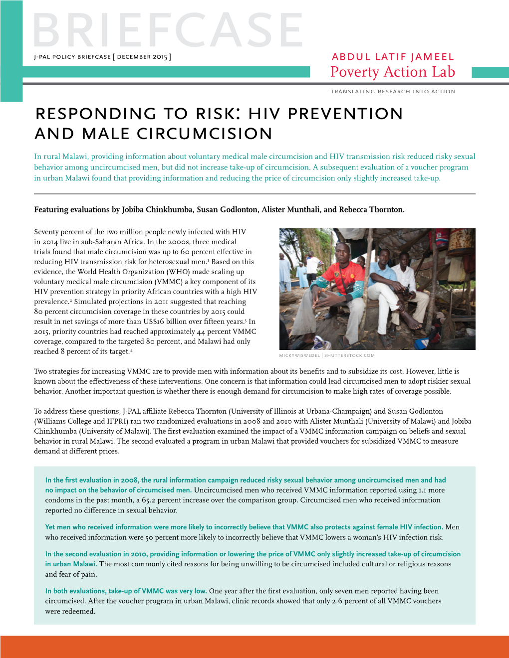 Responding to Risk: Hiv Prevention and Male Circumcision