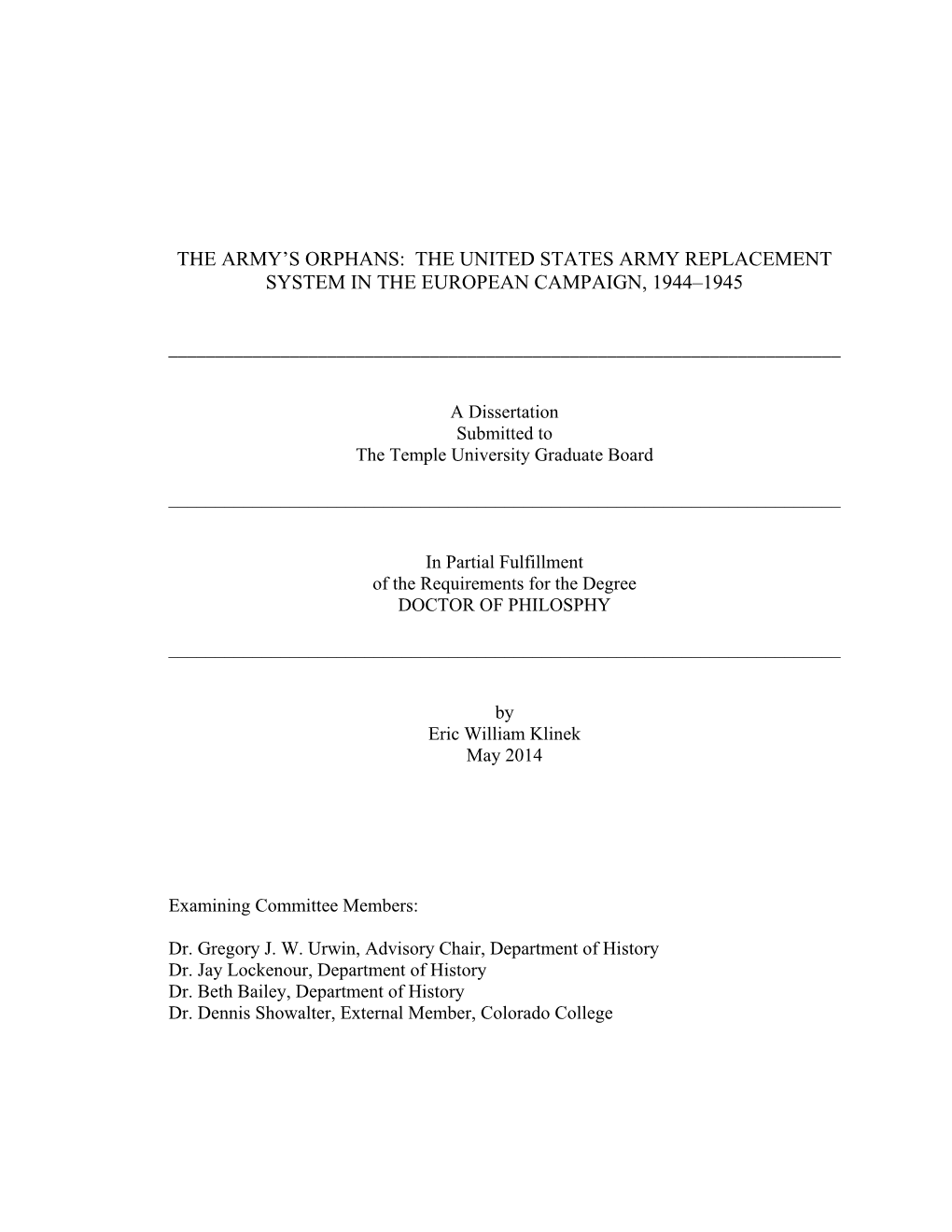 The United States Army Replacement System in the European Campaign, 1944–1945