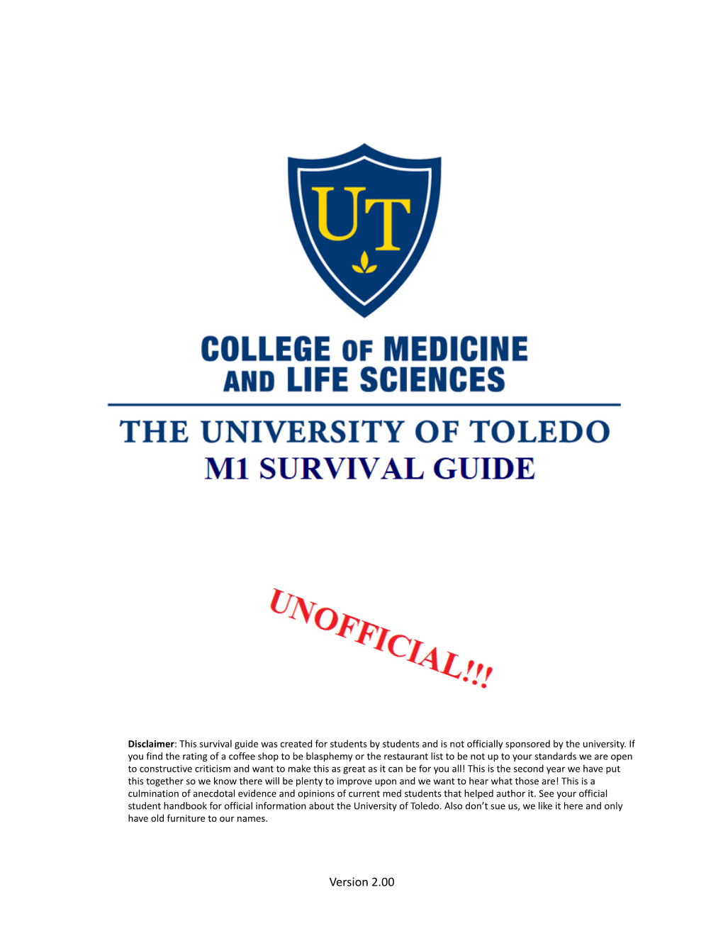 University of Toledo Medical School Survival Guide