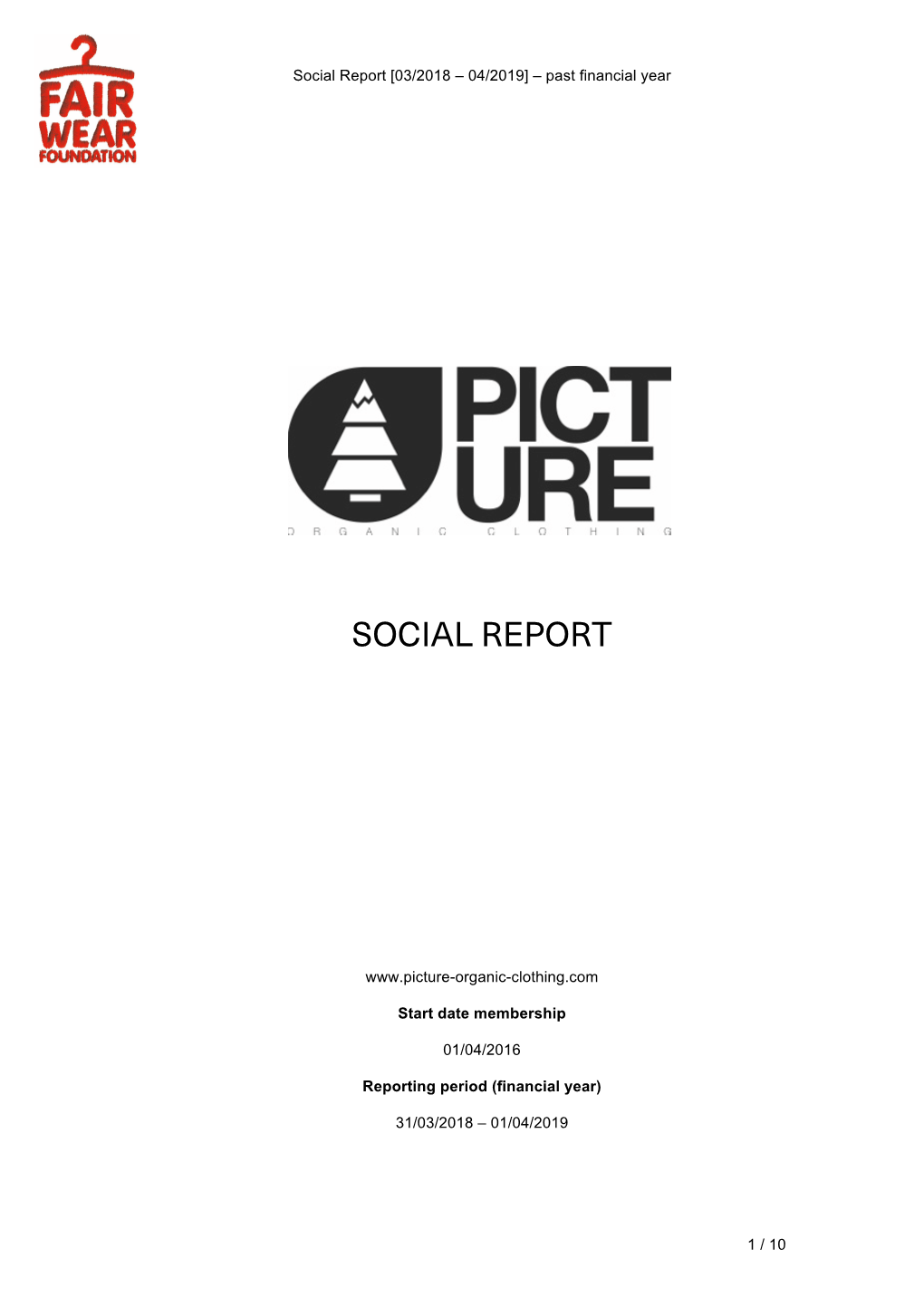 Social Report [03/2018 – 04/2019] – Past Financial Year