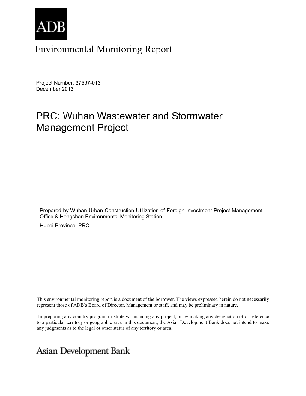 Wuhan Wastewater and Stormwater Management Project
