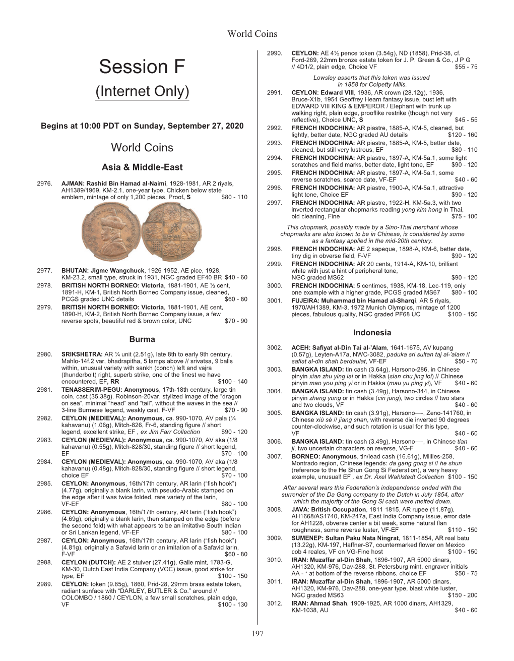 Auction 38 | September 24-27, 2020 | Session F