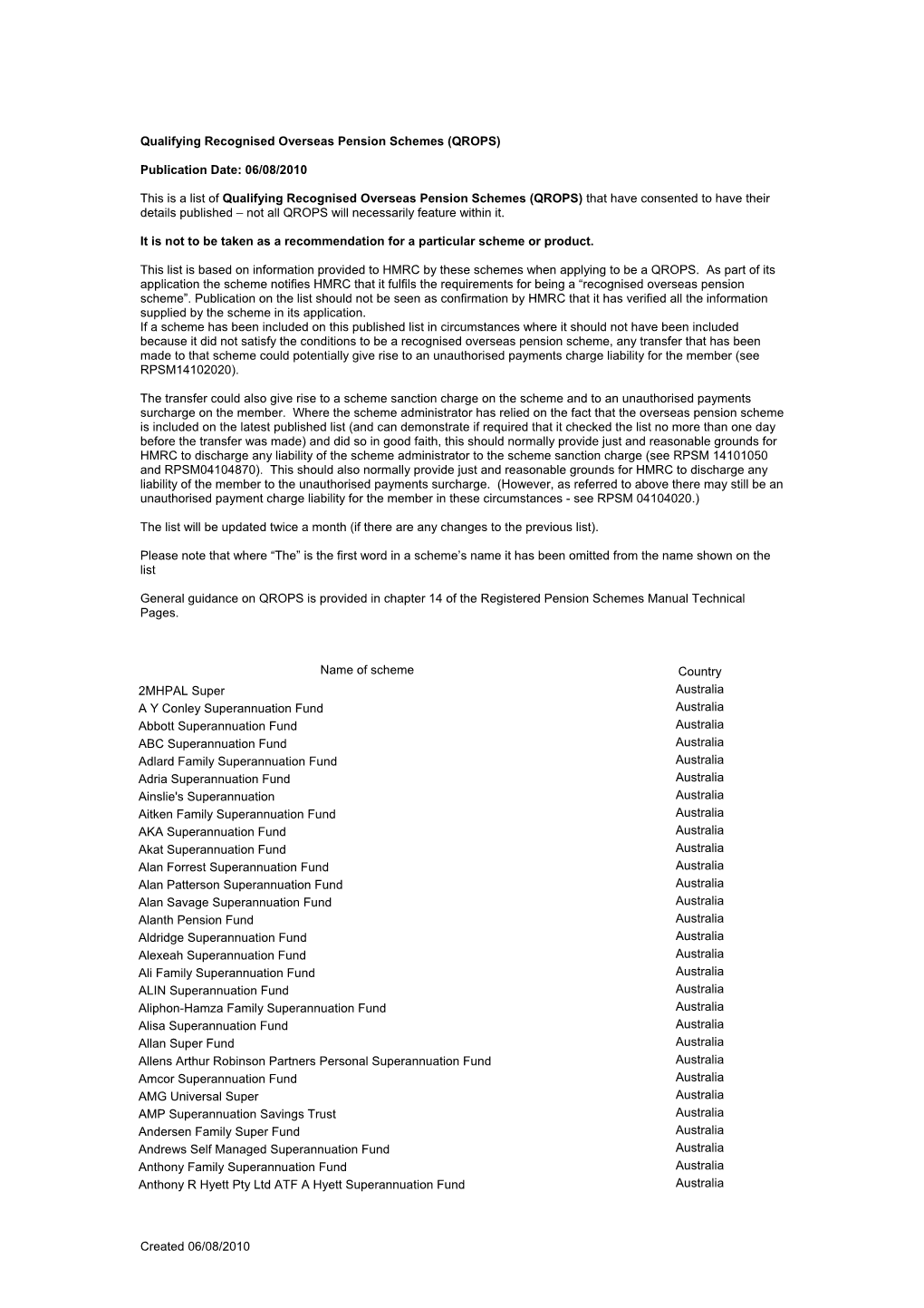 Qualifying Recognised Overseas Pension Schemes (QROPS)