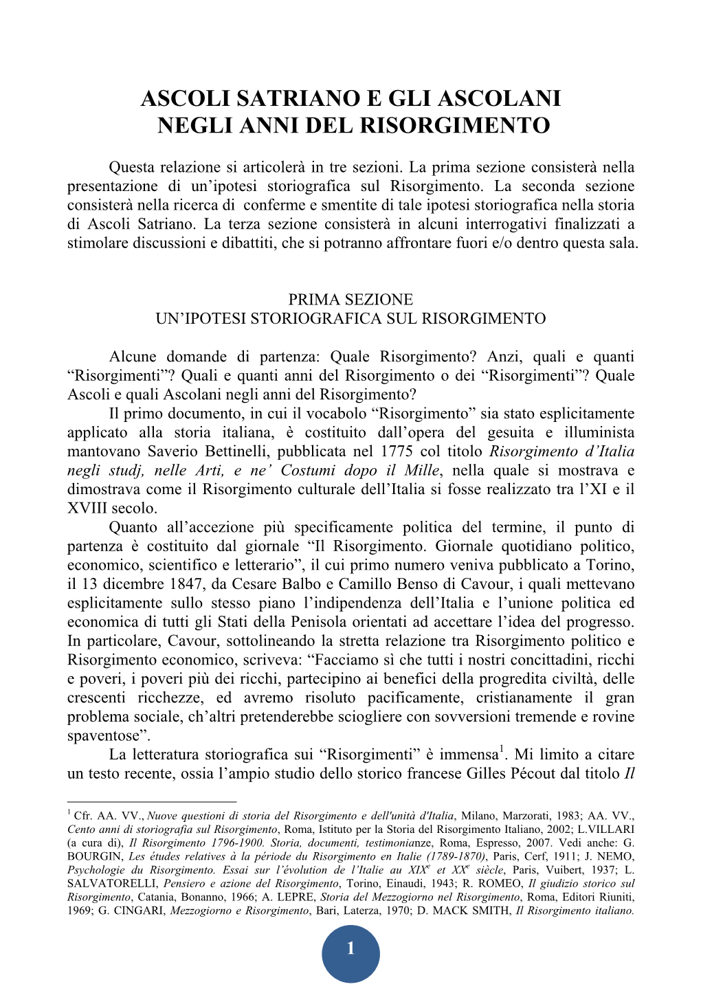 Ascoli Satriano E Gli Ascolani Negli Anni Del Risorgimento