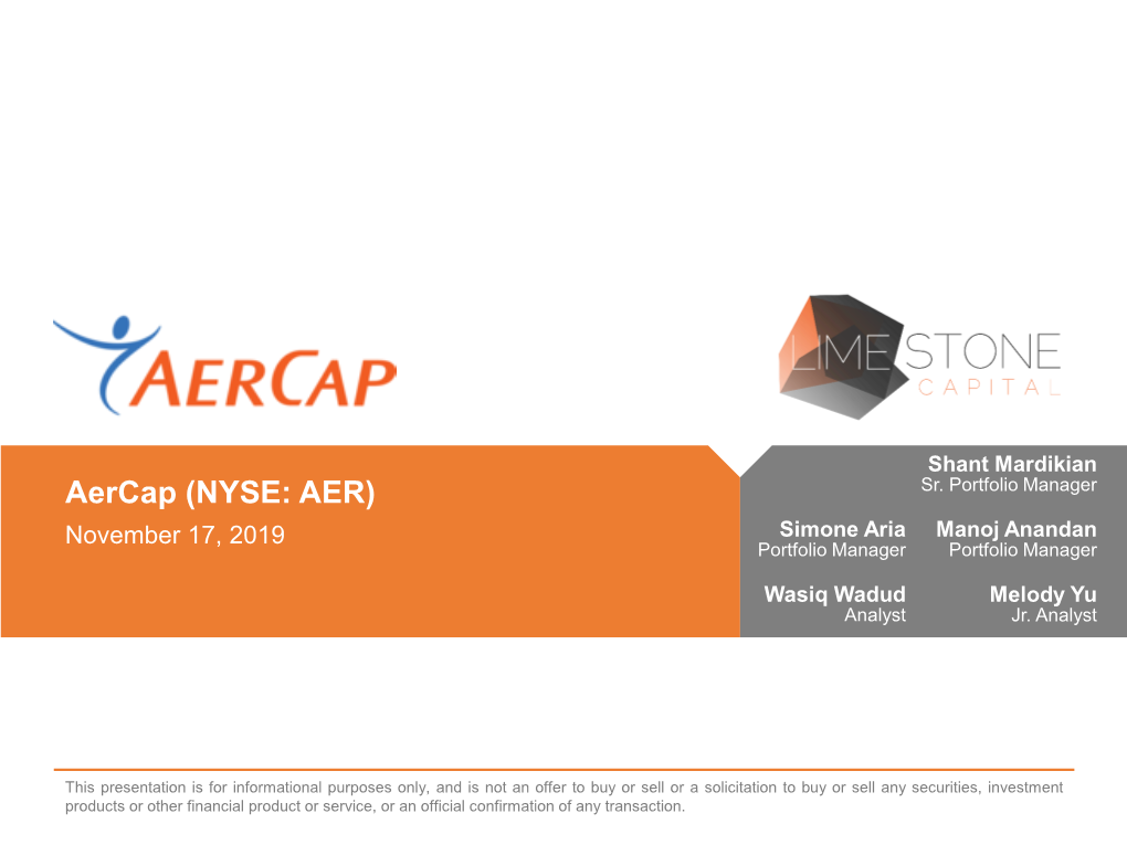 Aercap Investment Pitch