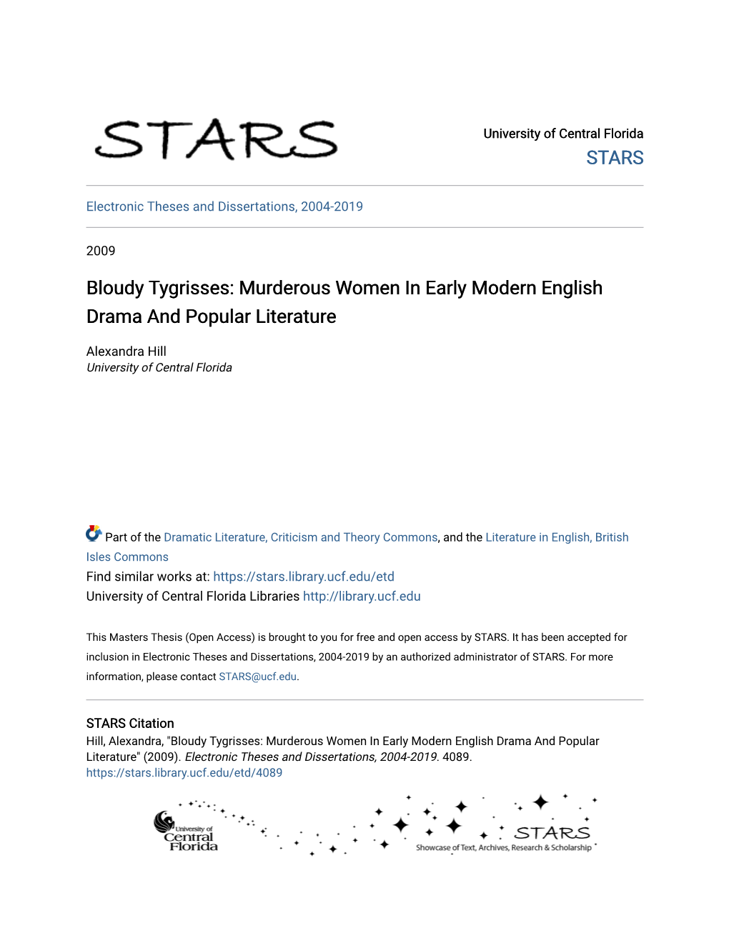 Murderous Women in Early Modern English Drama and Popular Literature
