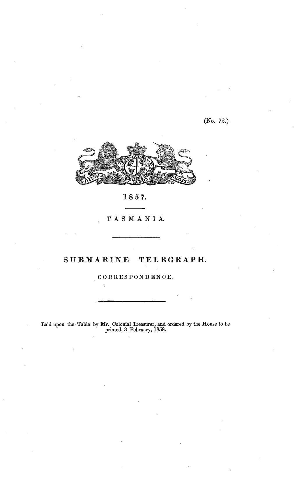 Submarine Telegraph Correspondence