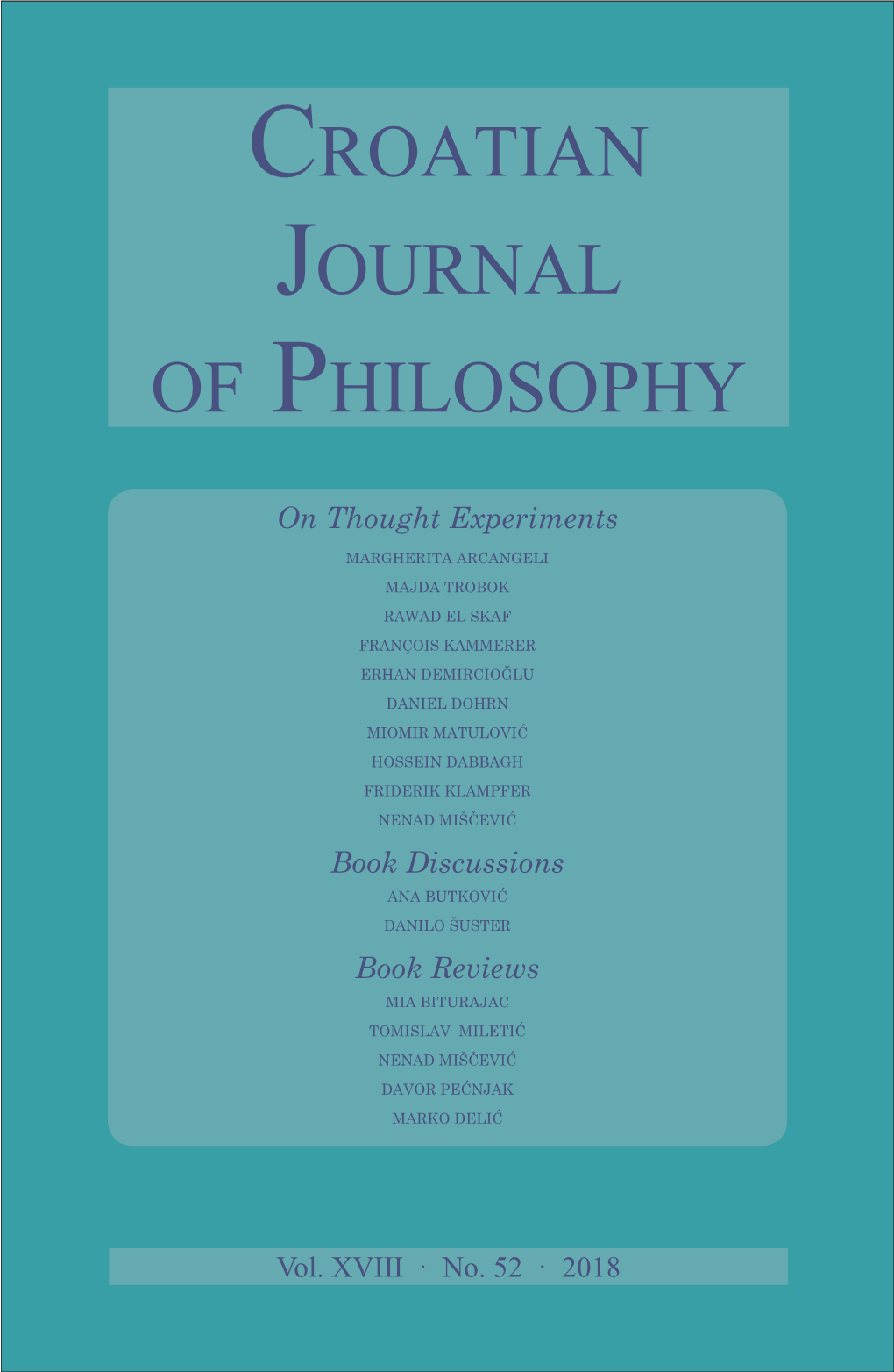 Croatian Journal of Philosophy