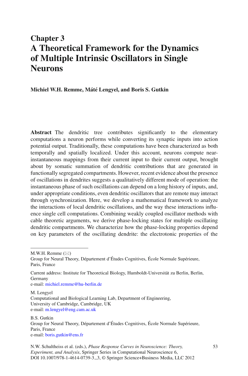 A Theoretical Framework for the Dynamics of Multiple Intrinsic Oscillators in Single Neurons