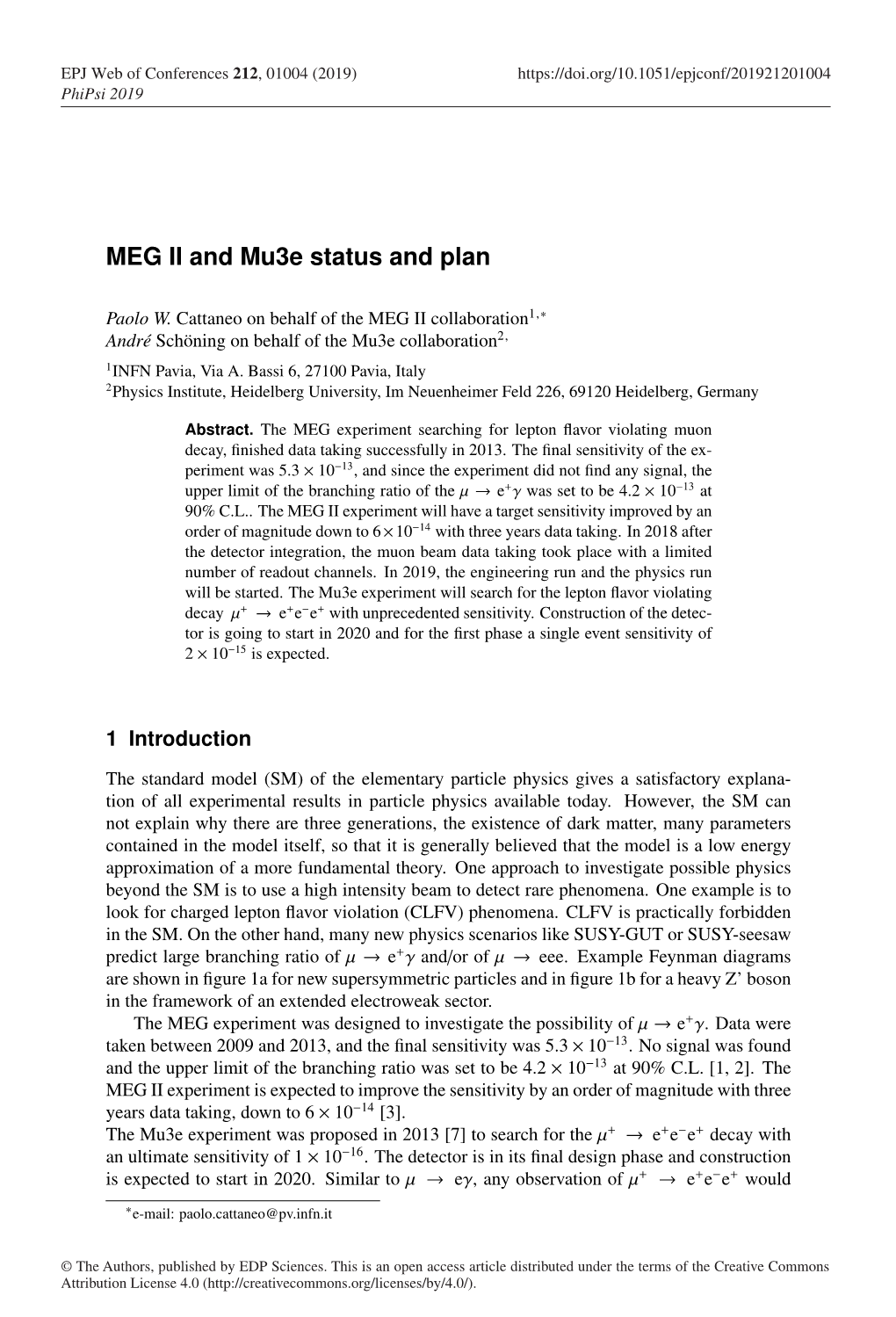 MEG II and Mu3e Status and Plan