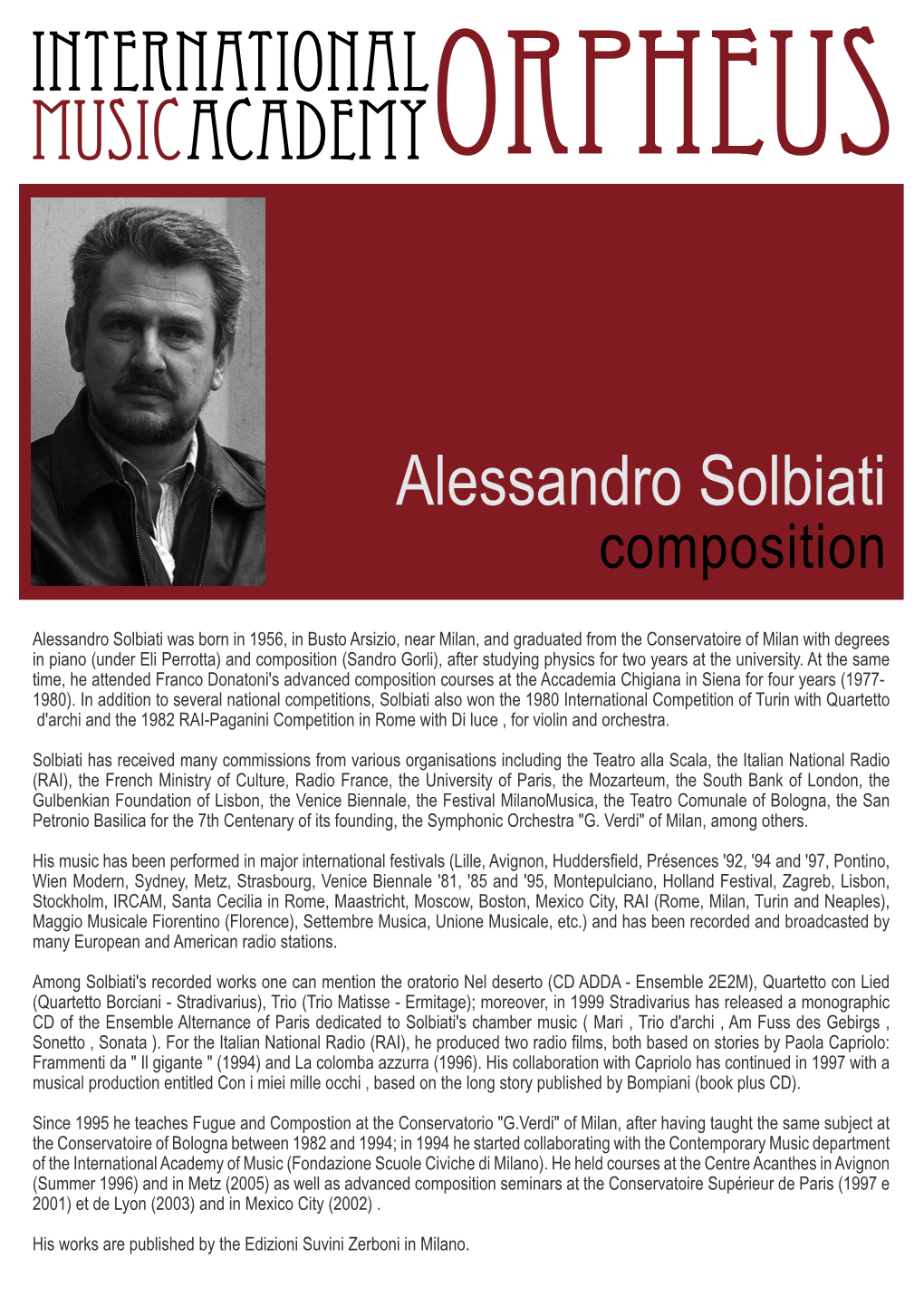 Alessandro Solbiati Composition