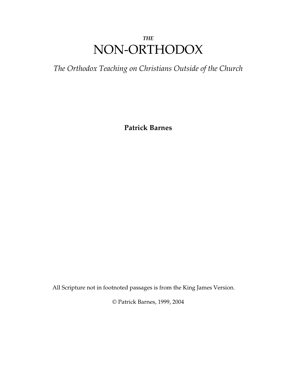 Non-Orthodox