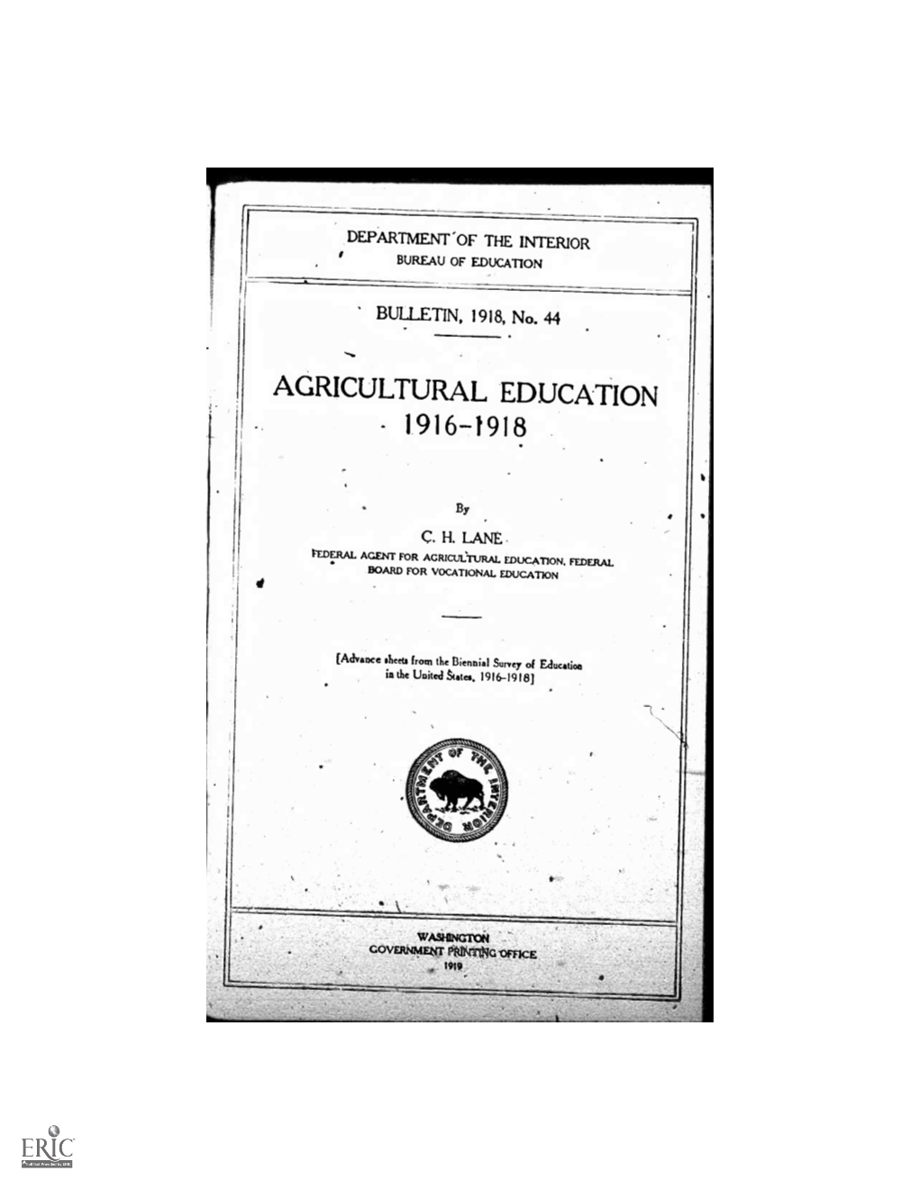 Agricultural Education 1916-1918