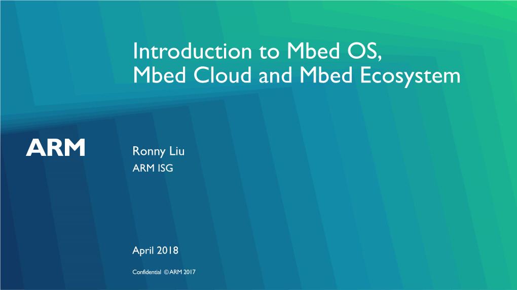 Introduction to ARM Mbed and the Mbed Ecosystem