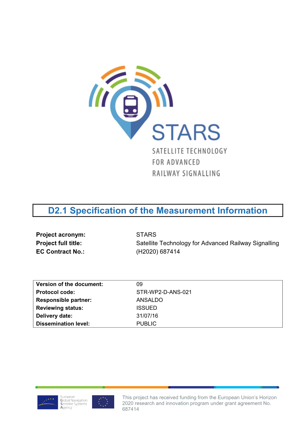 D2.1 Specification of the Measurement Information