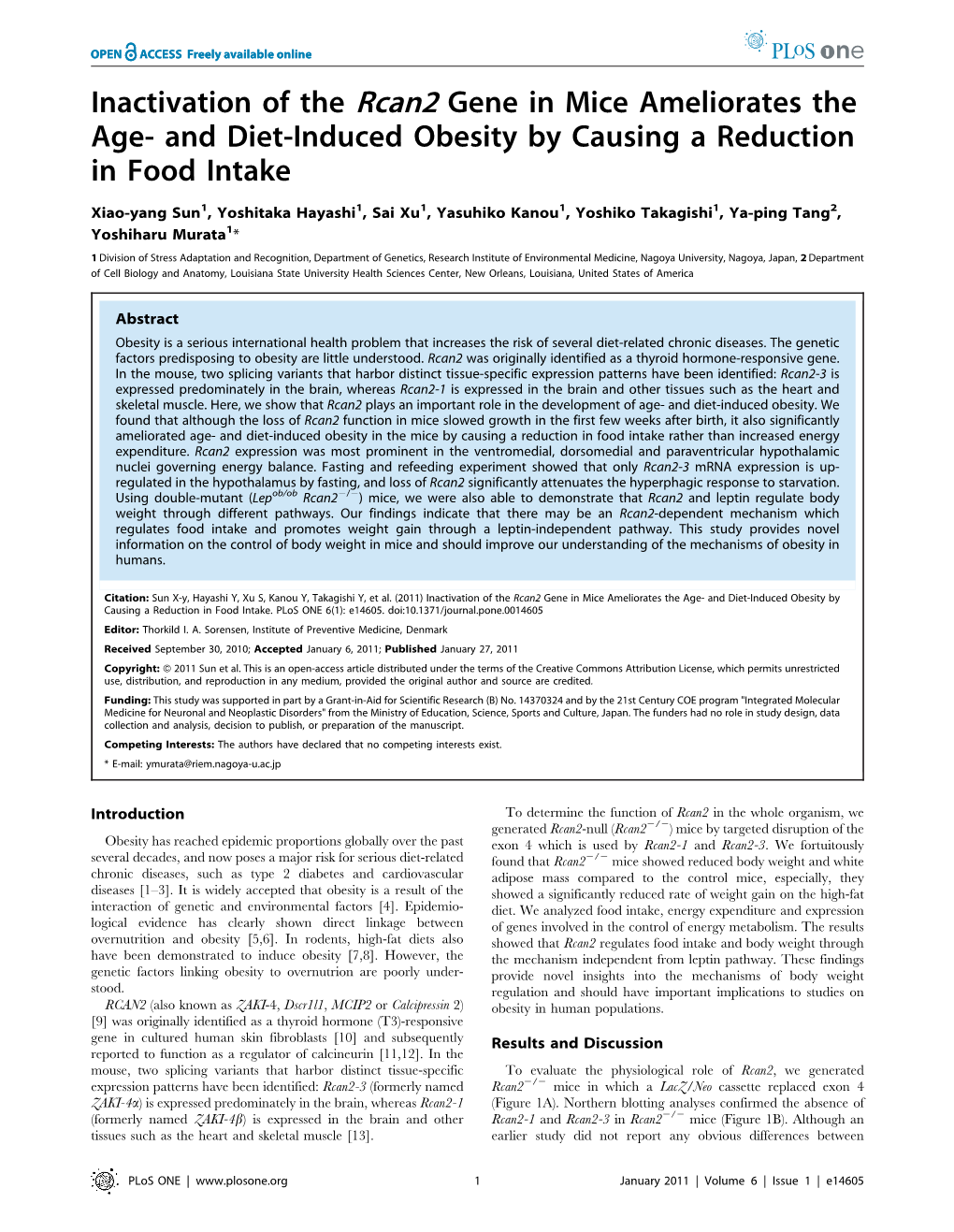 And Diet-Induced Obesity by Causing a Reduction in Food Intake