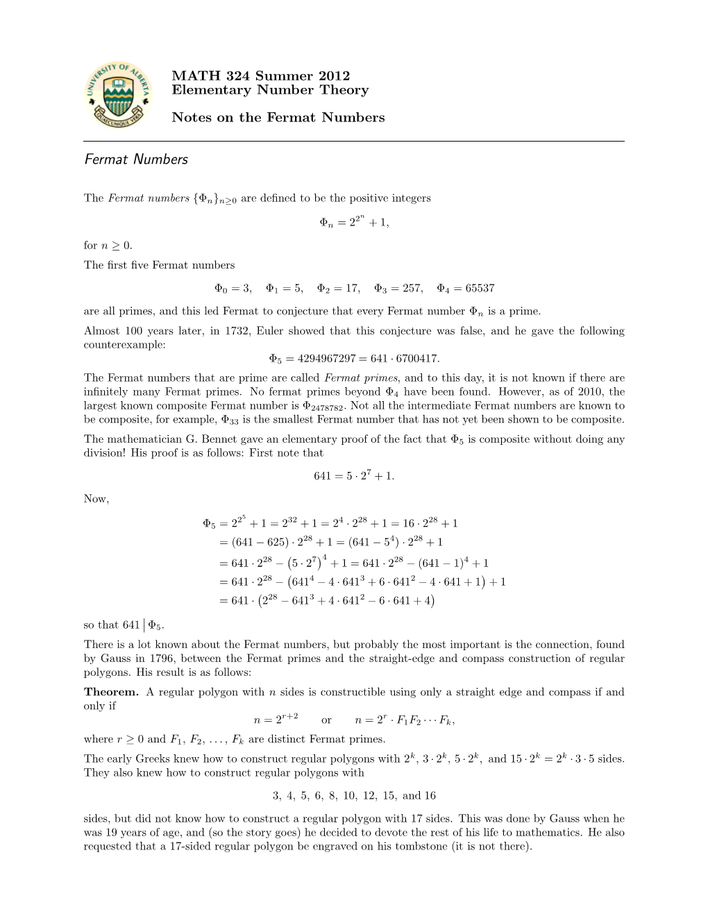 Fermat Numbers