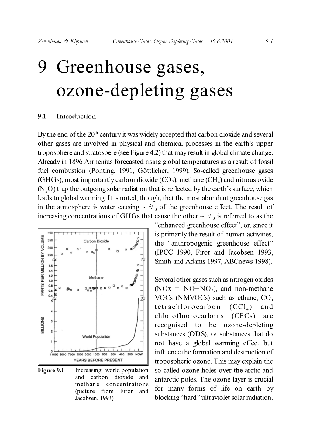 9 Greenhouse Gases, Ozone-Depleting Gases