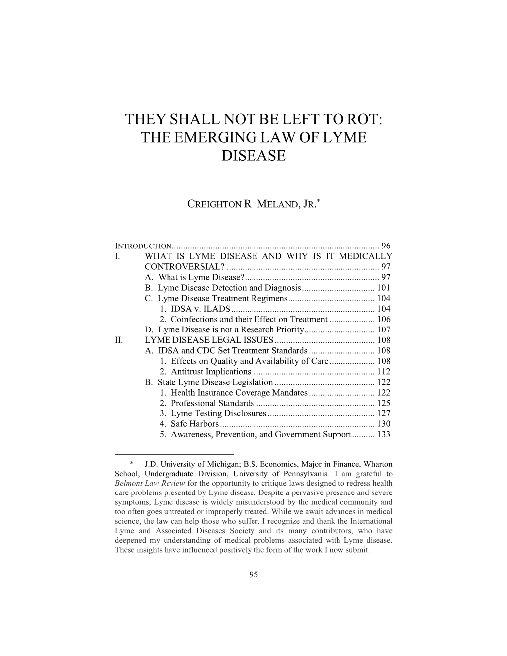They Shall Not Be Left to Rot: the Emerging Law of Lyme Disease