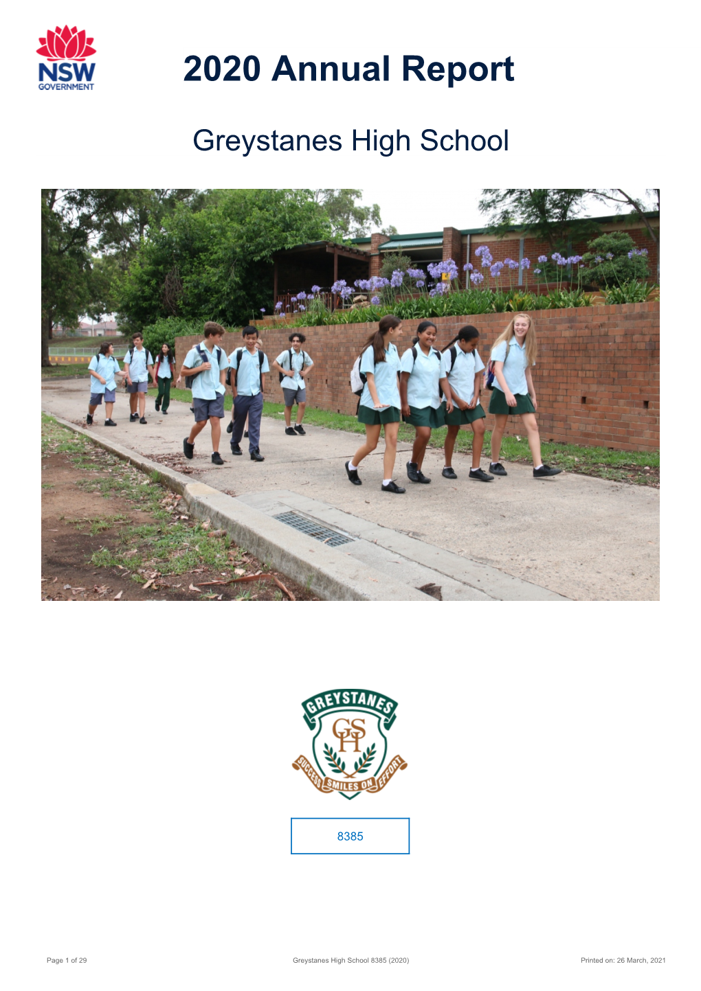 2020 Greystanes High School Annual Report