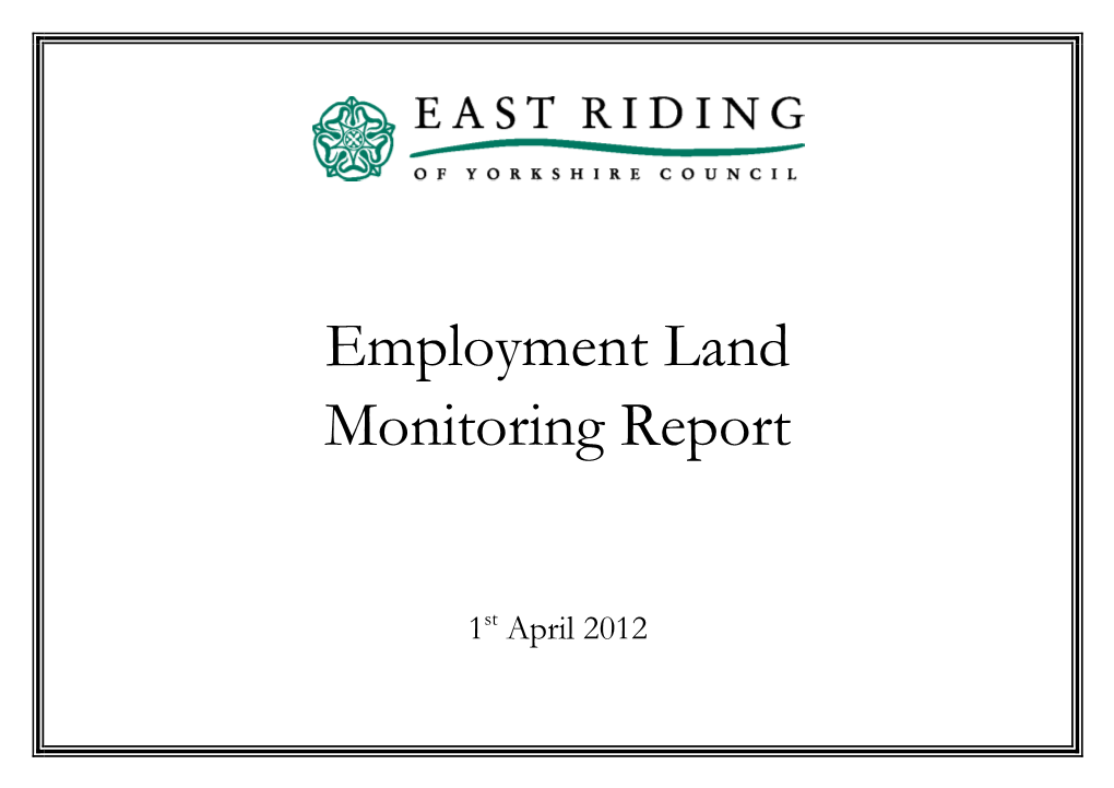 Employment Land Monitoring Report