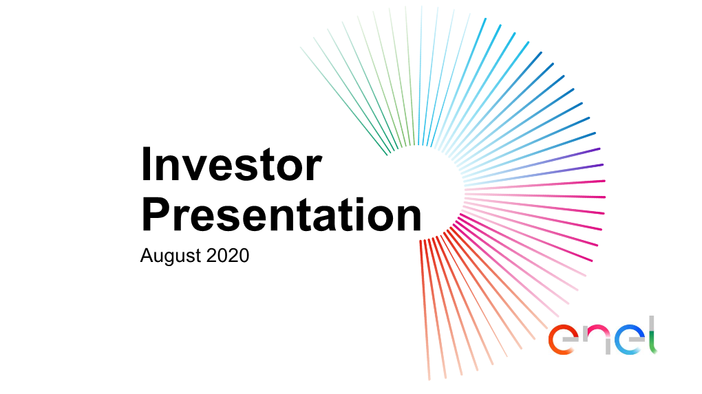Investor Presentation August 2020 Agenda