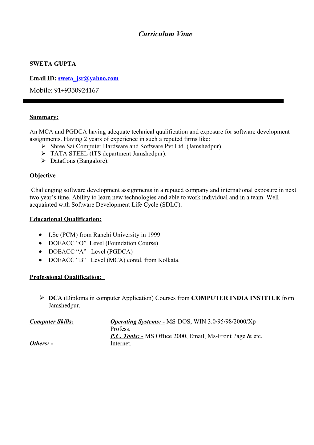 Curriculum Vitae s388