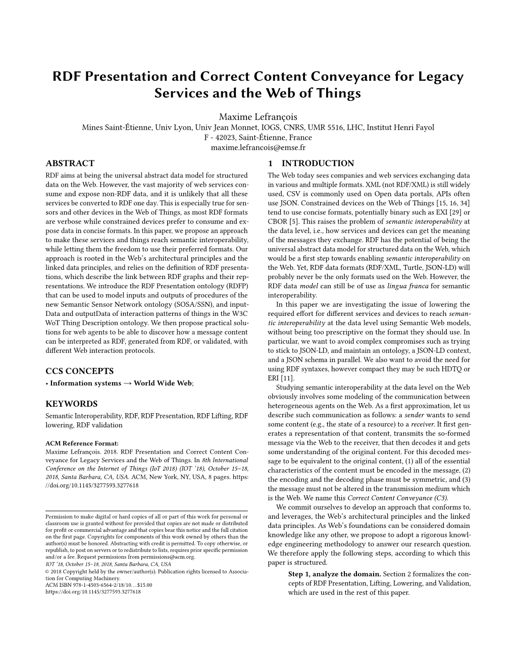 RDF Presentation and Correct Content Conveyance for Legacy Services and the Web of Things