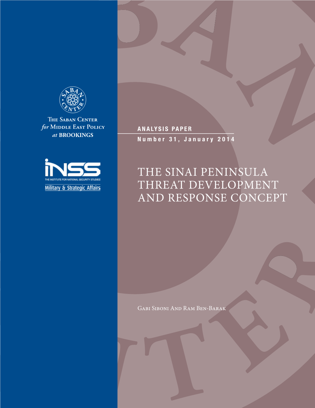 The Sinai Peninsula Threat Development and Response Concept