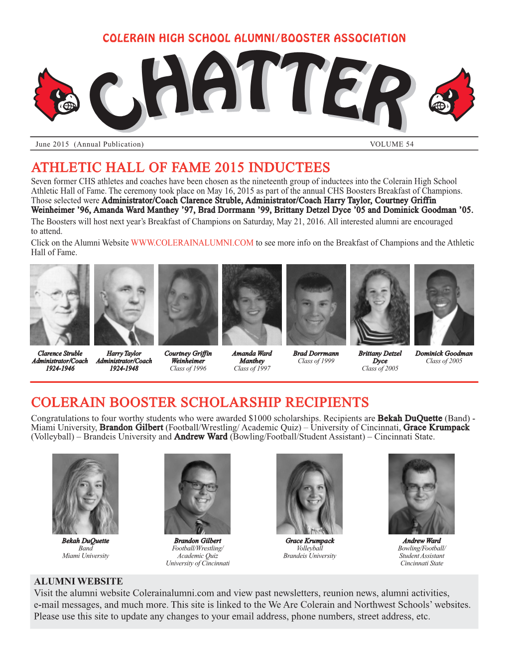 Athletic Hall of Fame 2015 Inductees Colerain