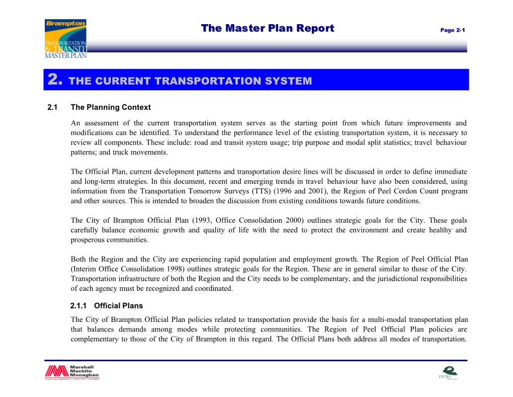 2. the Current Transportation System