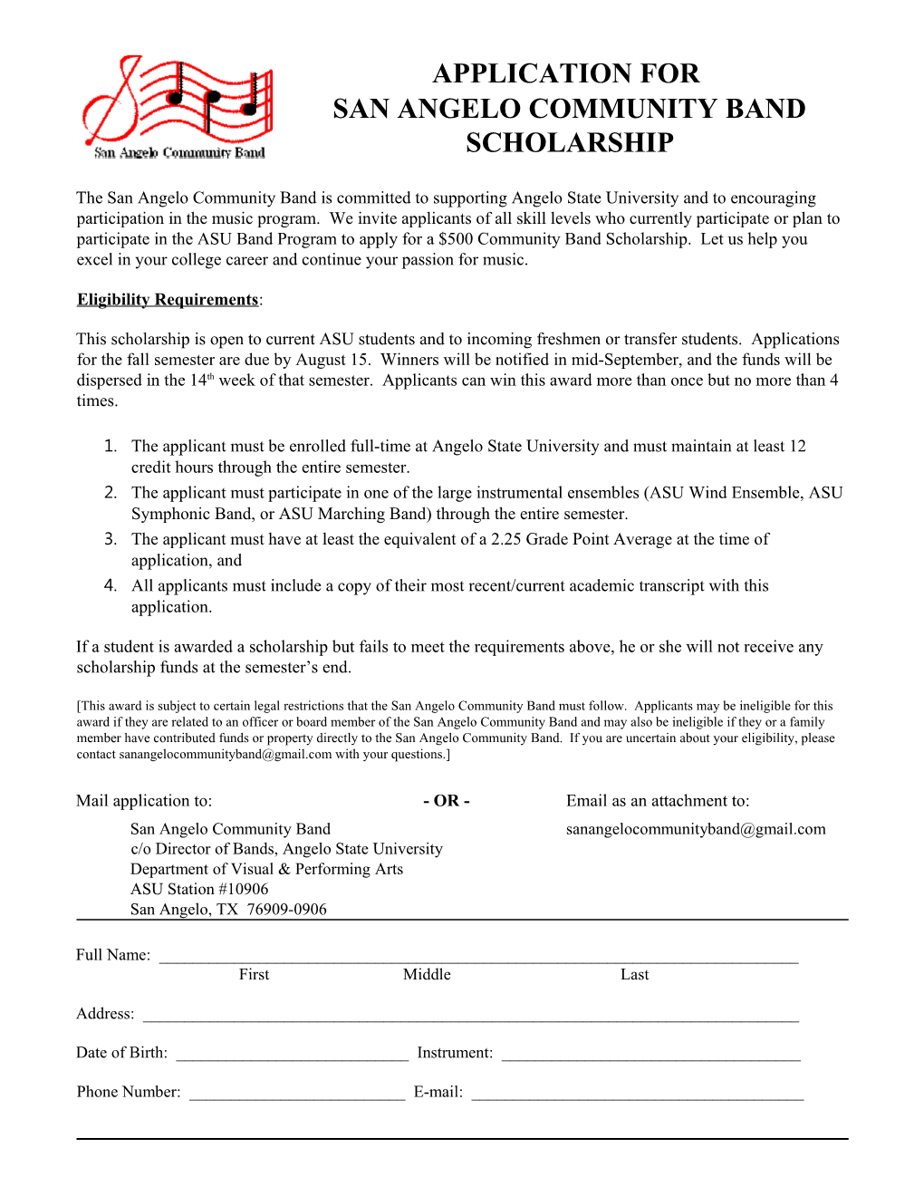 SACB Scholarship Application