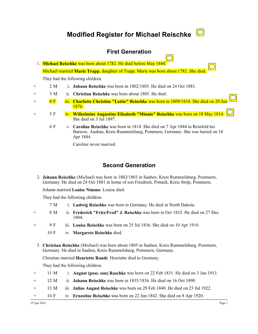 Reischke Annotated Report