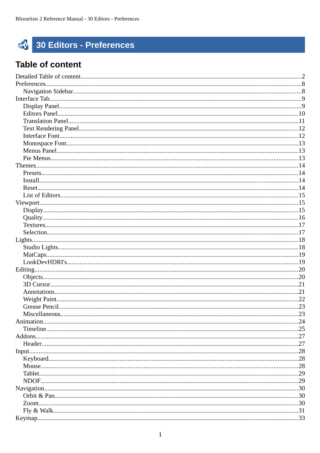 30 Editors - Preferences