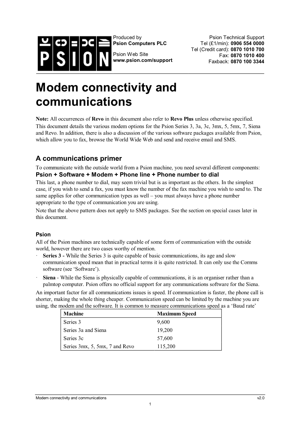 Modem Connectivity and Communications