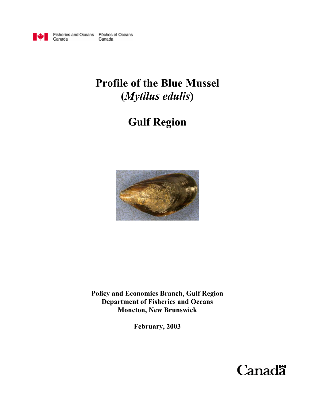 Profile of the Blue Mussel (Mytilus Edulis)