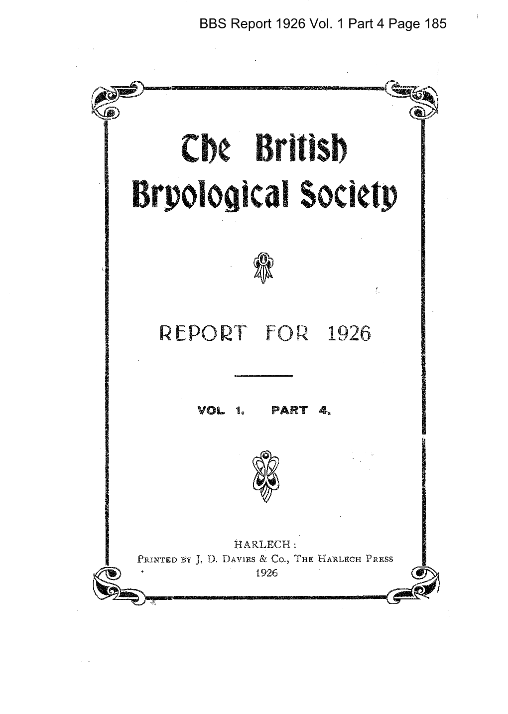 BBS Report Vol.1 Part 4 1926