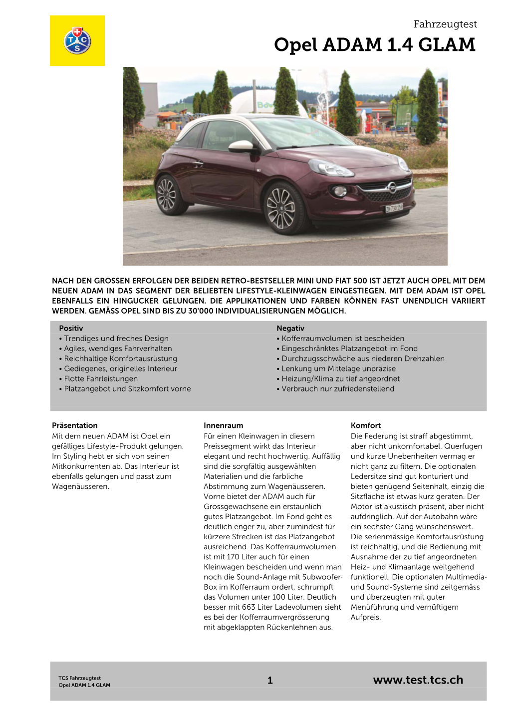 Opel ADAM 1.4 GLAM