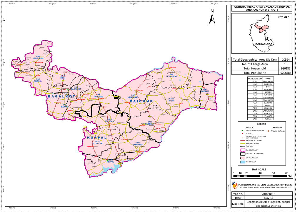 Bagalkot, Koppal and Raichur Districts N 