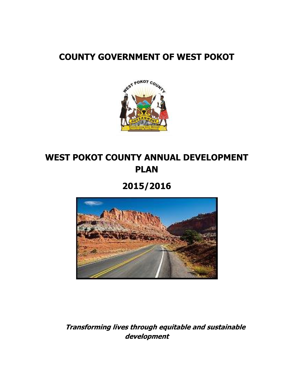 County Government of West Pokot West Pokot County Annual Development