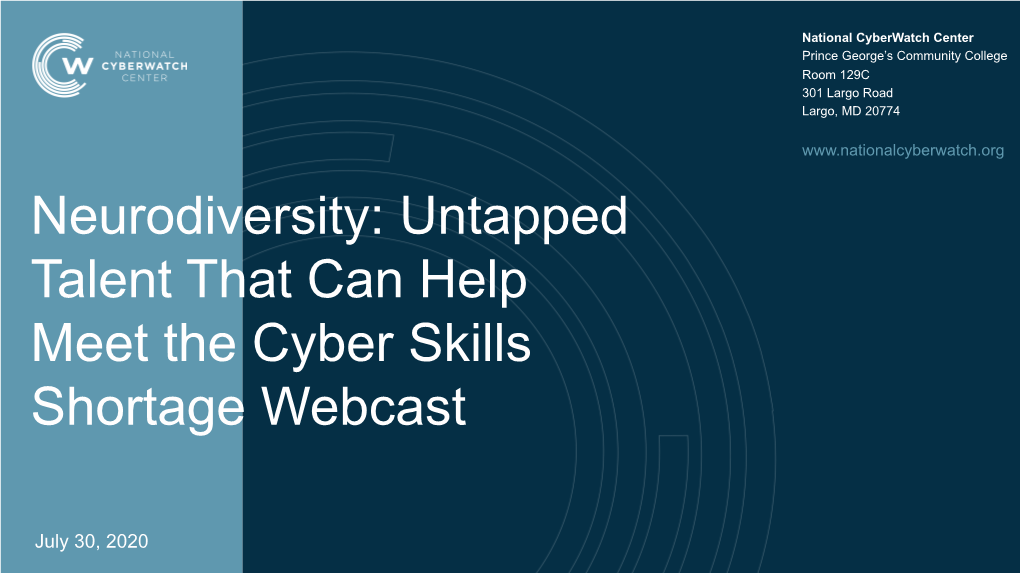 Neurodiversity: Untapped Talent That Can Help Meet the Cyber Skills Shortage Webcast