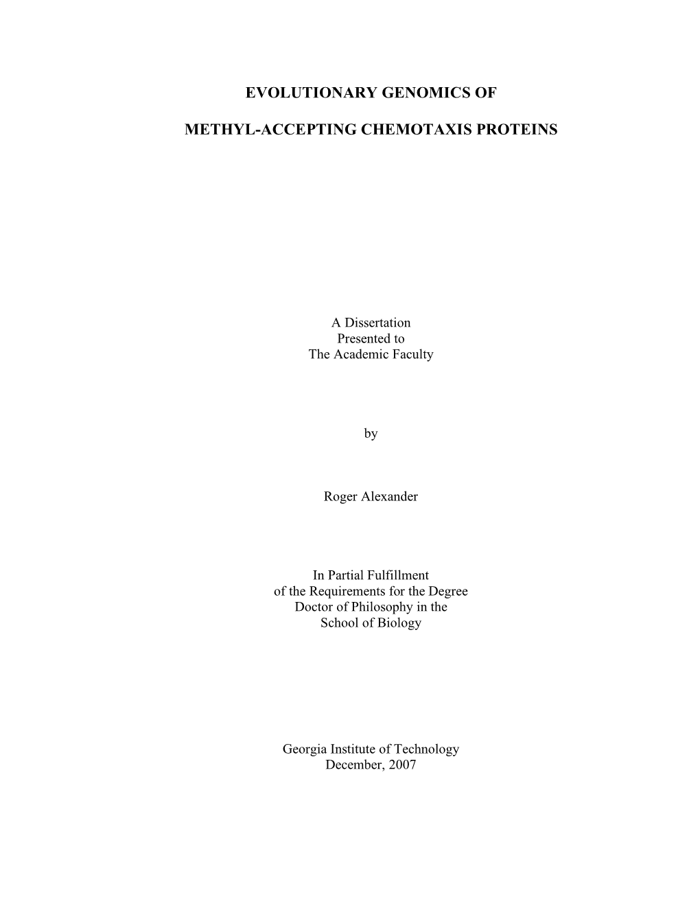 Evolutionary Genomics of Methyl-Accepting Chemotaxis Proteins 50