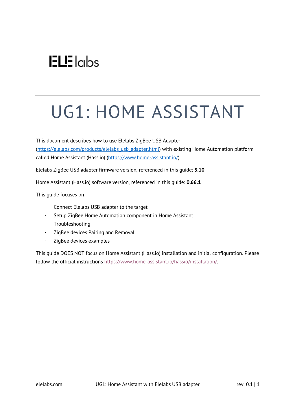 Ug1: Home Assistant