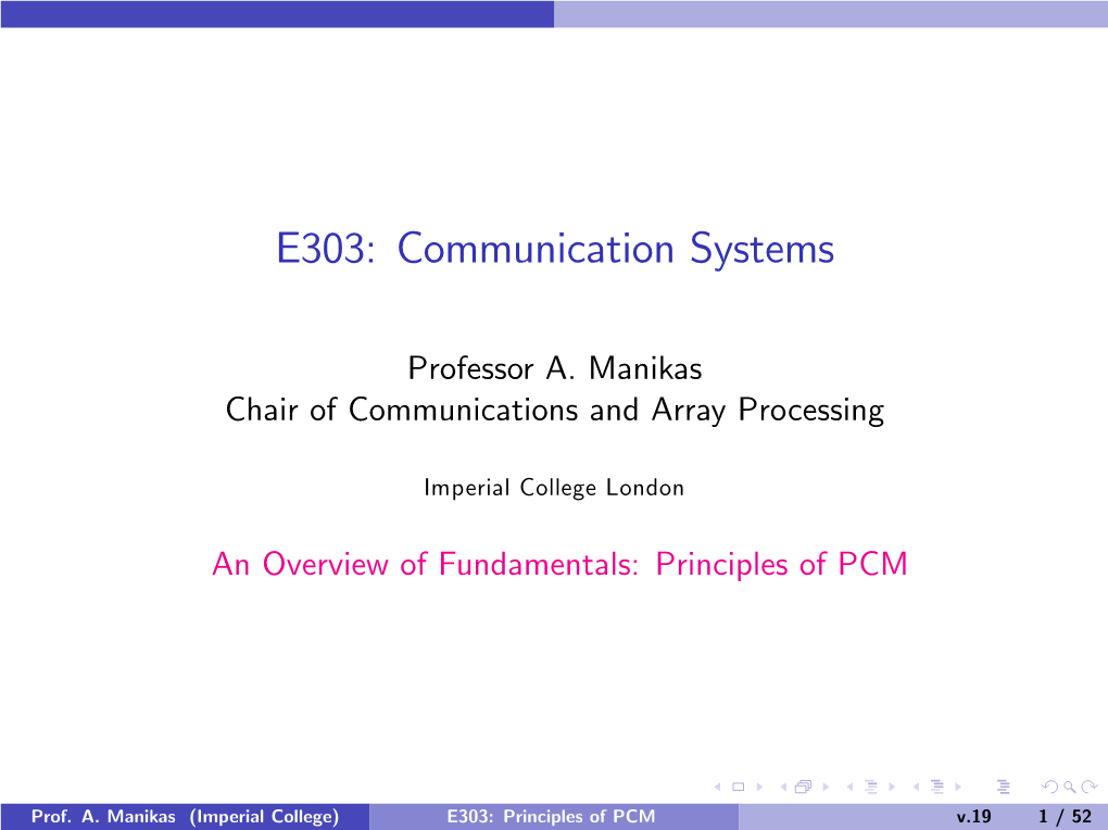 E303: Communication Systems