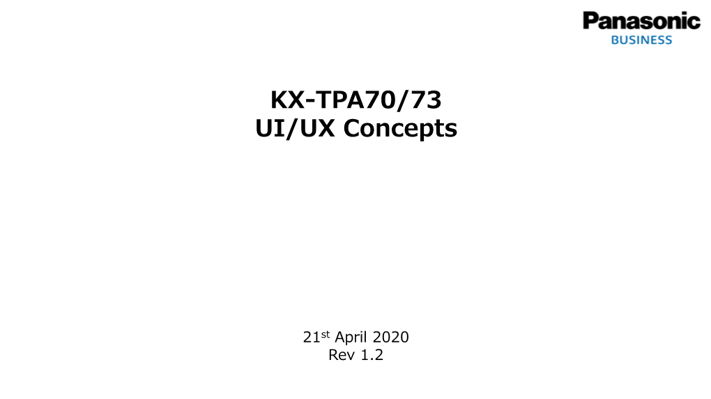 TPA73/70 UIUX Concepts