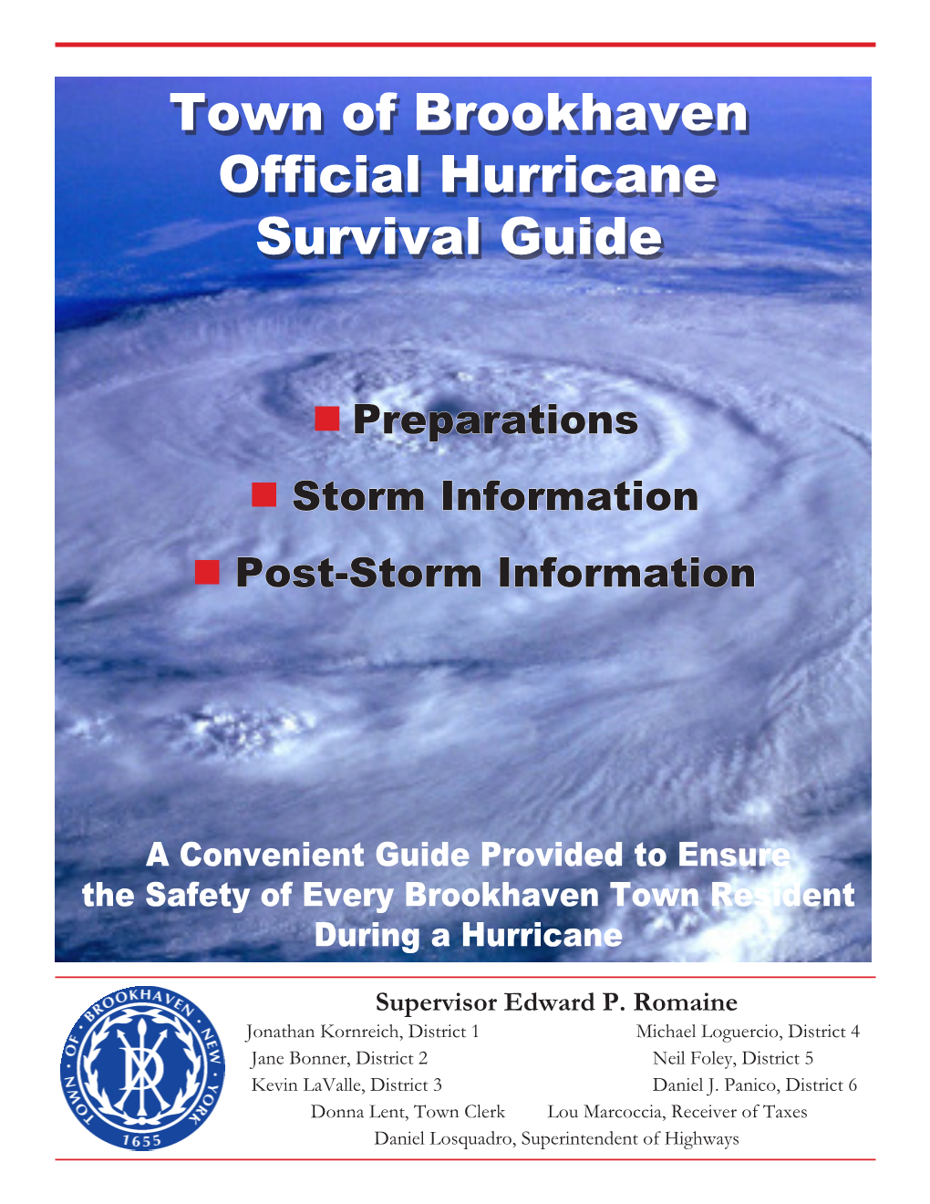 Town of Brookhaven Official Hurricane Survival Guide